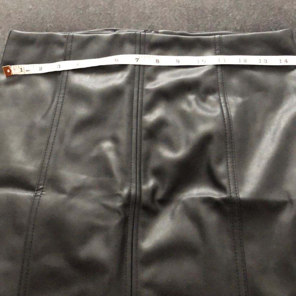 Black faux leather mini skirt